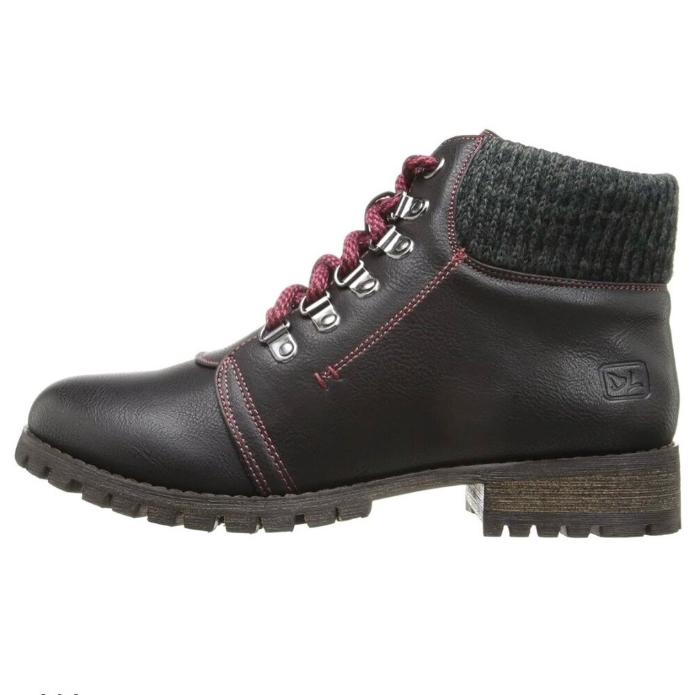 DIRTY LAUNDRY TREBLE Women's Cozy Lace-Up Hiker Booties Burnished Black Size 8 - Picture 3 of 9